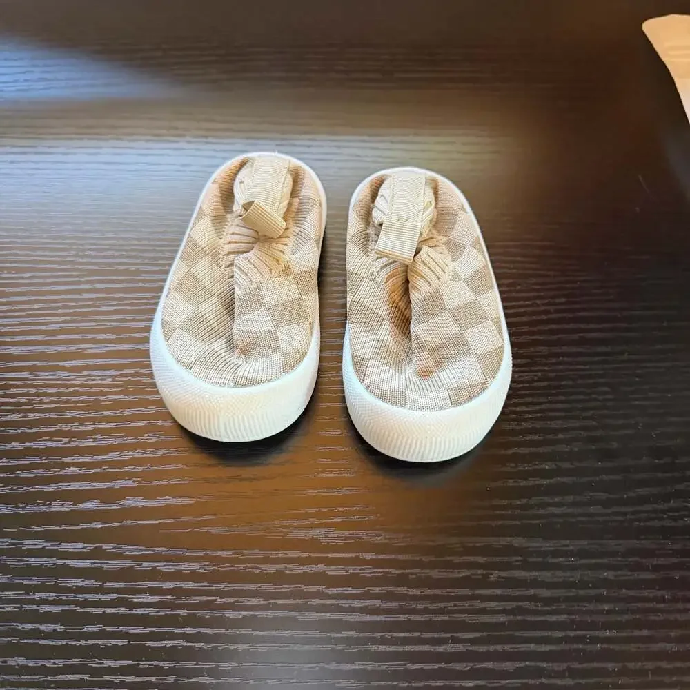 Unbranded Baby Plaid Slip-On First Walking Sock Shoes